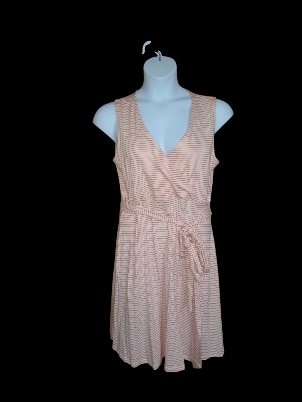 Toad & Co Dress Cue Wrap Organic Cotton Women XL Red Ivory Striped Coastal NWT - Picture 4 of 9